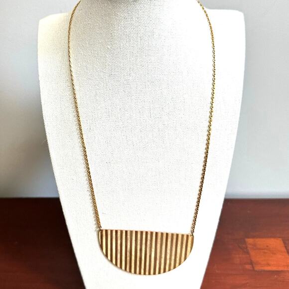 Amano Studio Modern Necklace Gold tone Geometric Shape Lagenlook Statement - Picture 2 of 8
